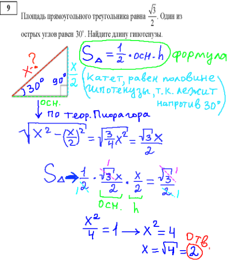 КИМы гиа по математике 2014 - модуль геометрия, задание 9