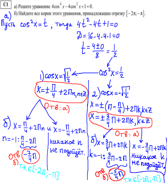 ЕГЭ по математике 2014 - решение с1