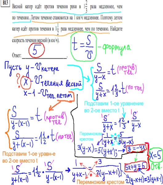 решение задания B13 - демонстрационный вариант егэ по математике 2014