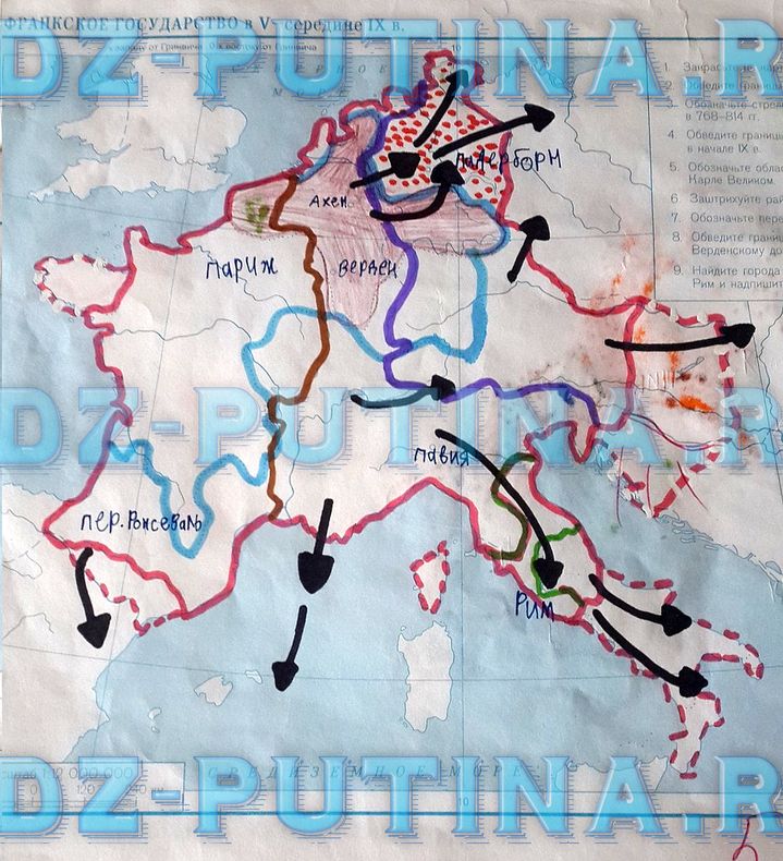 Решебник по истории средних веков контурная карта 6 класс